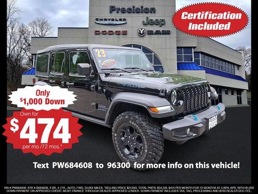 Black Clearcoat 2023 Jeep Wrangler 4xe Base