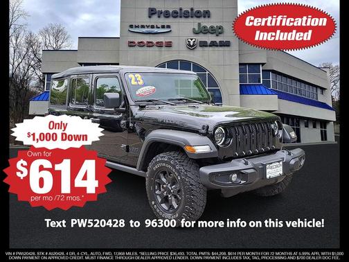 Black Clearcoat 2023 Jeep Wrangler Willys