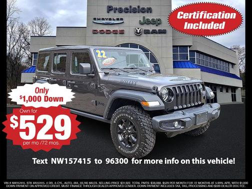 Granite Crystal Metallic Clearcoat 2022 Jeep Wrangler Willys