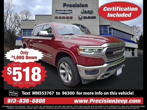 Delmonico Red Pearlcoat 2021 RAM 1500 Limited