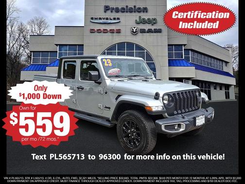 Silver Zynith Clearcoat 2023 Jeep Gladiator Sport S