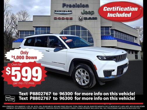 Bright White Clearcoat 2023 Jeep Grand Cherokee L Limited