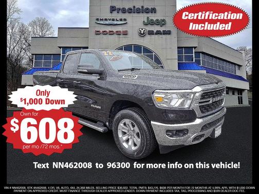 Diamond Black Crystal Pearlcoat 2022 RAM 1500 Big Horn/Lone Star