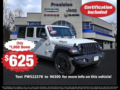 Bright White Clearcoat 2023 Jeep Wrangler Willys