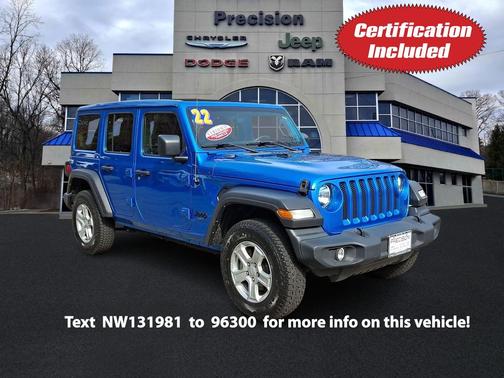Hydro Blue Pearlcoat 2022 Jeep Wrangler Unlimited Sport