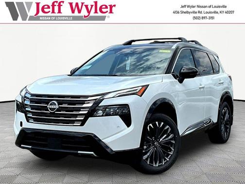 Everest White Pearl/Super Black 2026 Nissan Rogue Platinum