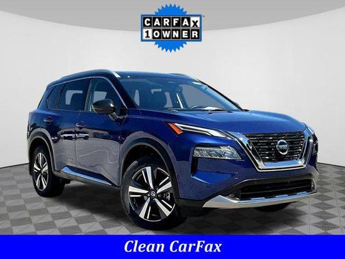 Caspian Blue Metallic/Super Black 2021 Nissan Rogue Platinum