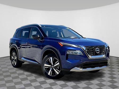 Caspian Blue Metallic/Super Black 2021 Nissan Rogue Platinum
