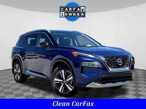 Caspian Blue Metallic/Super Black 2021 Nissan Rogue Platinum