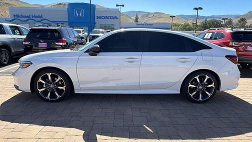 Platinum White Pearl 2025 Honda Civic Hybrid Sport Touring