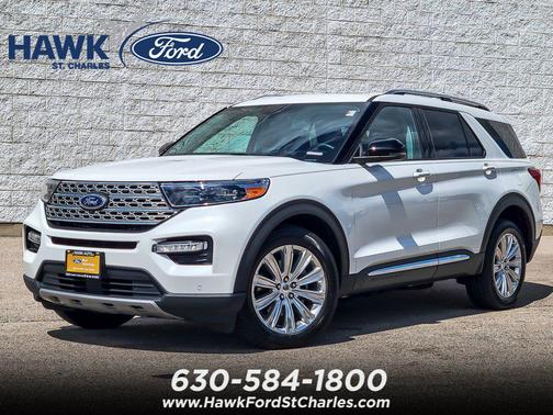 Star White Metallic Tri-Coat 2023 Ford Explorer Limited