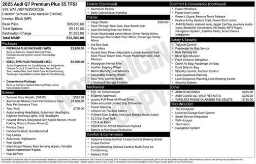 2025 Audi Q7 Premium Plus 55 TFSI quattro Tiptronic