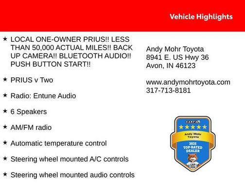 Blizzard Pearl 2016 Toyota Prius v Two