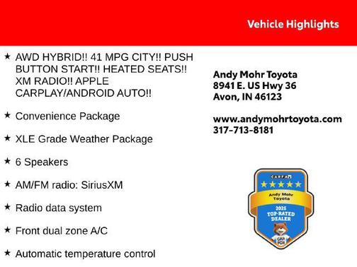 Super White 2021 Toyota RAV4 Hybrid XLE