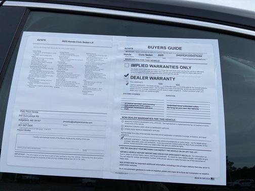 Crystal Black Pearl 2025 Honda Civic LX