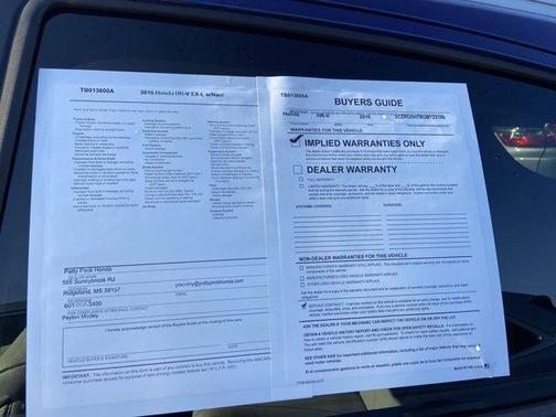 Deep Ocean Pearl 2016 Honda HR-V EX-L w/Navigation