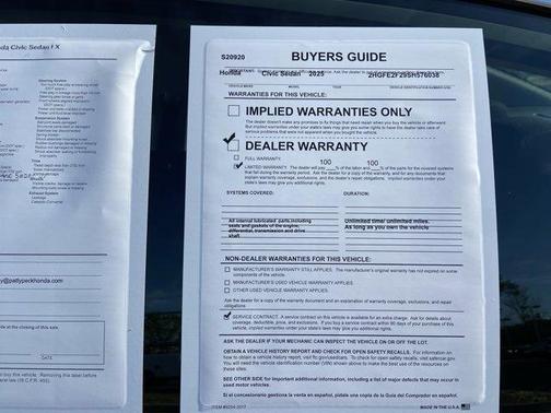 Platinum White Pearl 2025 Honda Civic LX