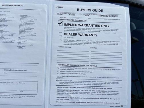 Scarlet Ember 2024 Nissan Sentra SV