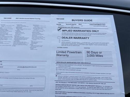 Sonic Gray Pearl 2021 Honda Accord Hybrid Touring