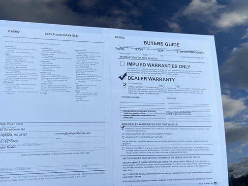 White 2024 Toyota RAV4 XLE