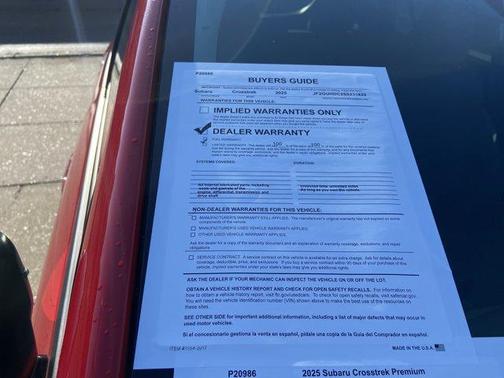 Pure Red 2025 Subaru Crosstrek Premium
