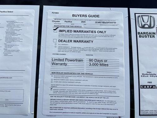 Bright White Clearcoat 2025 Chrysler Pacifica Select