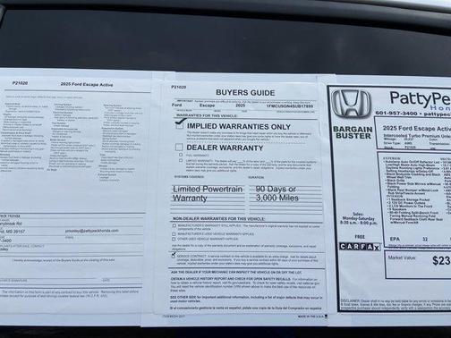 Oxford White 2025 Ford Escape Active