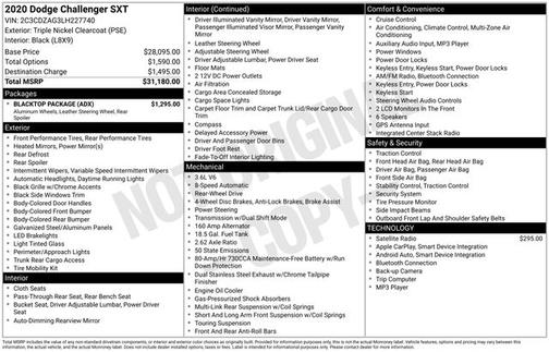 2020 Dodge Challenger SXT