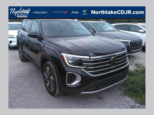 Deep Black Pearl 2025 Volkswagen Atlas 2.0T SE w/Technology