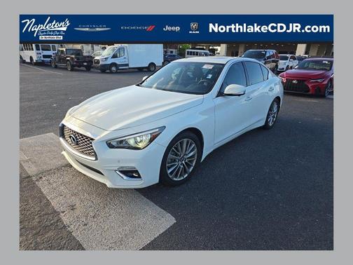 Pure White 2023 INFINITI Q50 3.0t LUXE