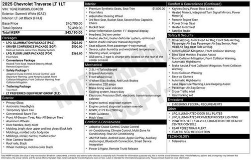 2025 Chevrolet Traverse LT