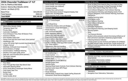 2026 Chevrolet Trailblazer LT