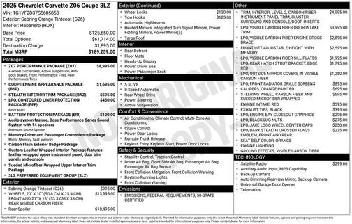 2025 Chevrolet Corvette Z06