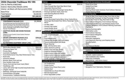 2026 Chevrolet Trailblazer RS