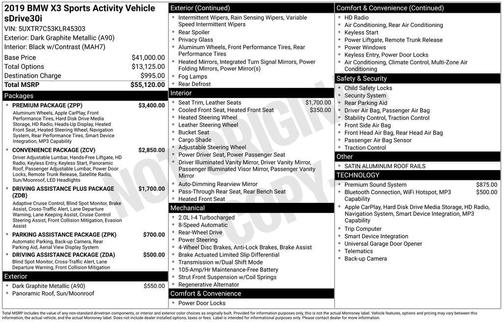 2019 BMW X3 sDrive30i