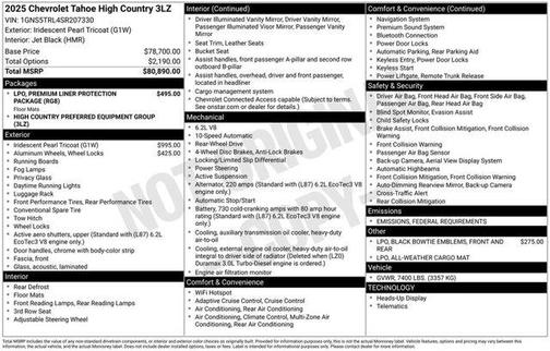 2025 Chevrolet Tahoe High Country