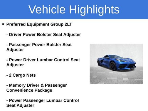 Elkhart Lake Blue Metallic 2023 Chevrolet Corvette Stingray w/2LT