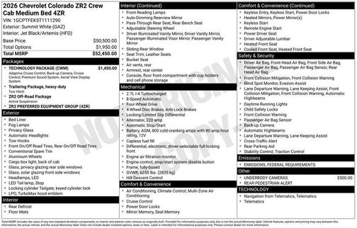 2026 Chevrolet Colorado ZR2