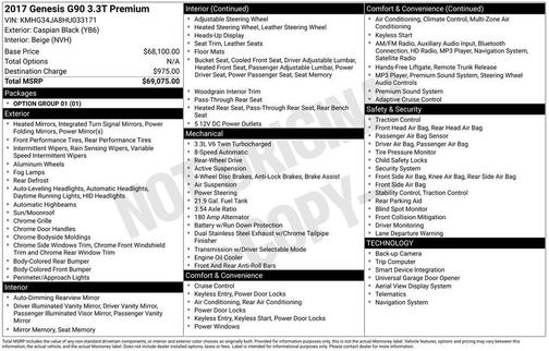 2017 Genesis G90 3.3T Premium