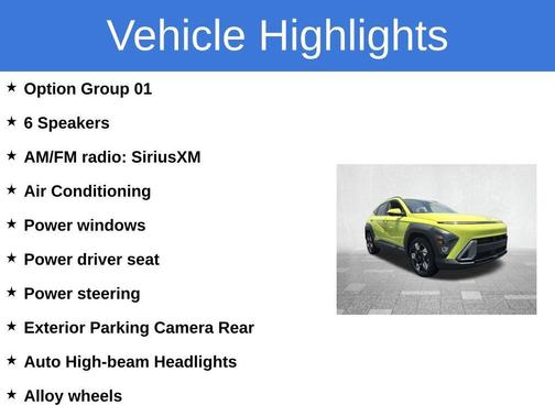 Yellow 2024 Hyundai KONA SEL