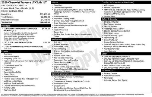 2020 Chevrolet Traverse LT Cloth