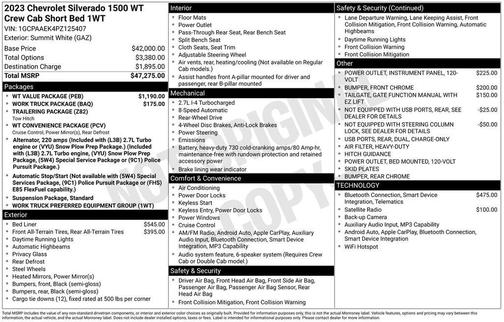 Summit White 2023 Chevrolet Silverado 1500 WT