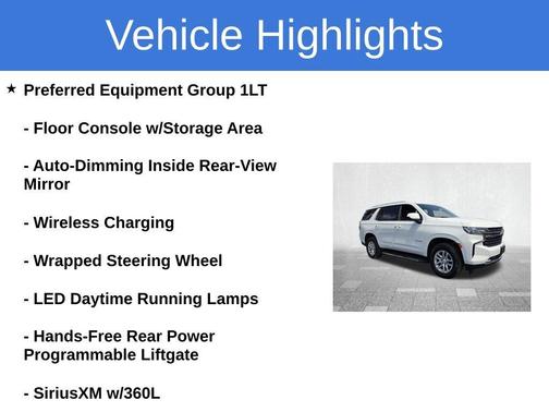 Summit White 2024 Chevrolet Tahoe LT