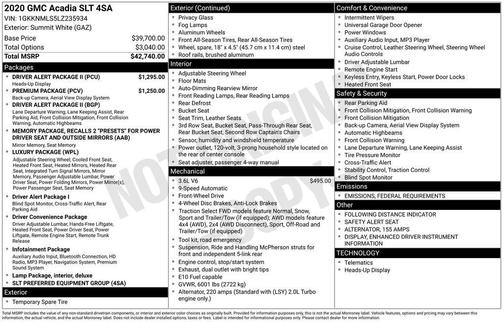 2020 GMC Acadia SLT
