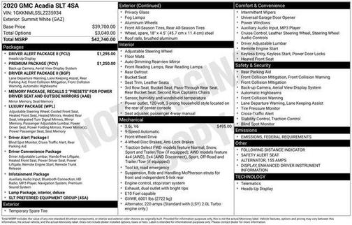 2020 GMC Acadia SLT