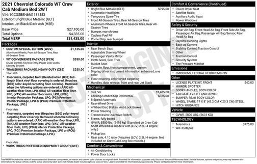 2021 Chevrolet Colorado WT