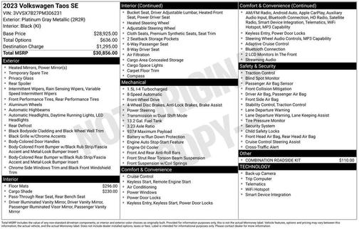 2023 Volkswagen Taos 1.5T SE