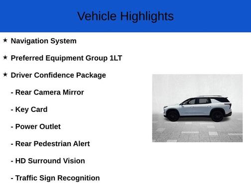 Summit White 2026 Chevrolet Traverse LT