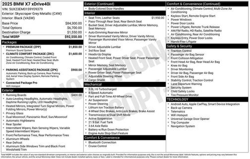 Gray Metallic 2025 BMW X7 xDrive40i
