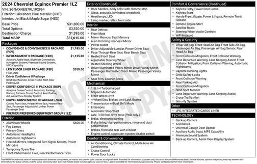 Lakeshore Blue Metallic 2024 Chevrolet Equinox Premier